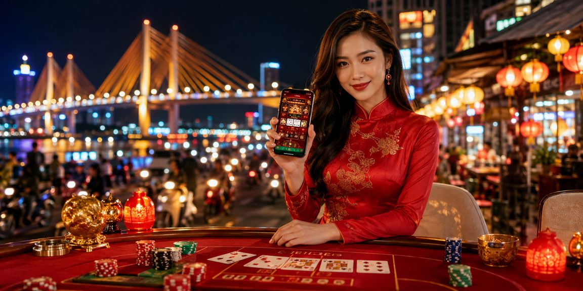 Người chơi Baccarat tại Cần Thơ mặc áo dài nhận tiền thưởng casino